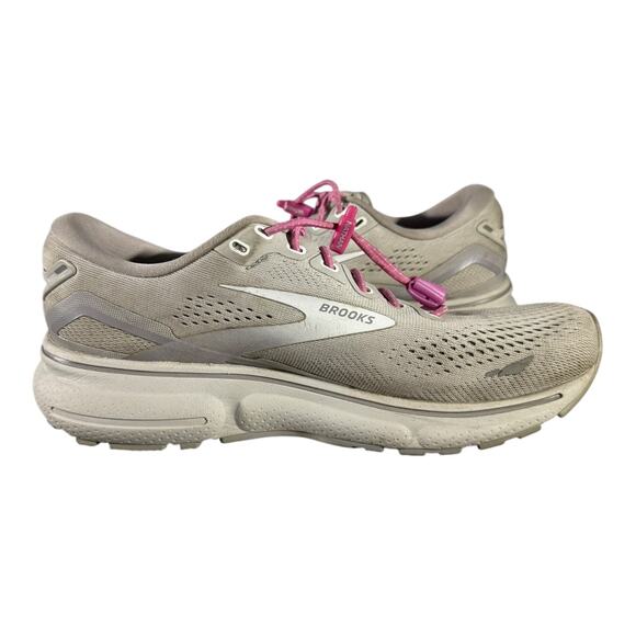 Brooks Ghost 15 Women’s Size 8 Running Shoes Gray Pink Cushioned Sneakers - Picture 7 of 8